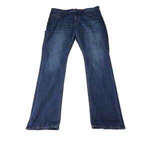 Robert Graham Mens Dark Wash Straight Leg Jeans Size 40x35 Blue Denim Stretch